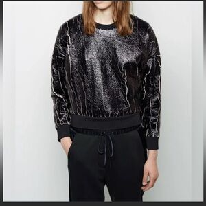 3.1 Philip Lim crinkled leather sweatshirt, size L